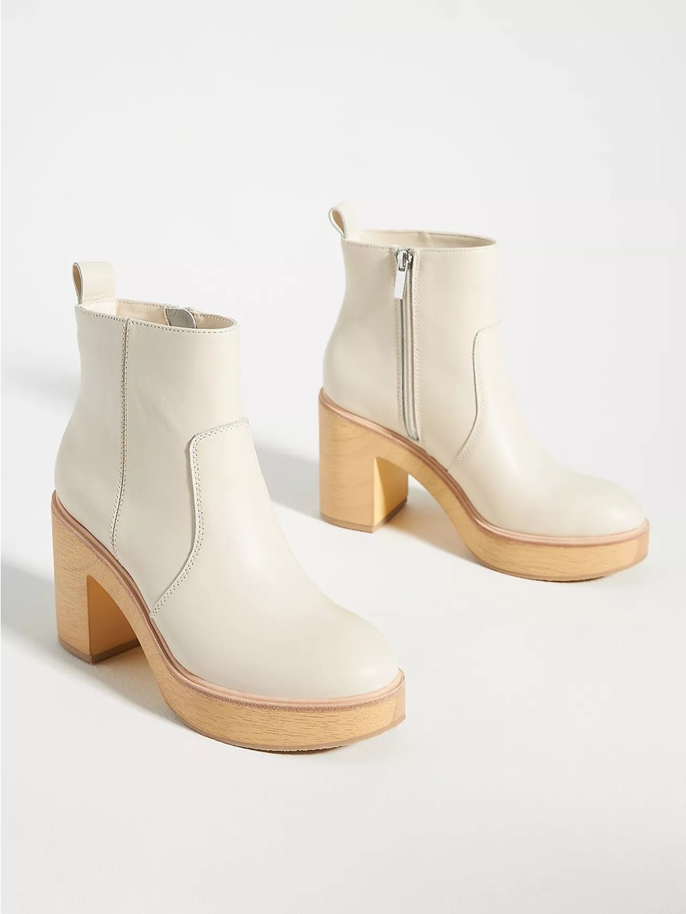 Anthropologie Dolce Vita Cecile Cream Platform‎ Leather Boho Chunky Boots 7